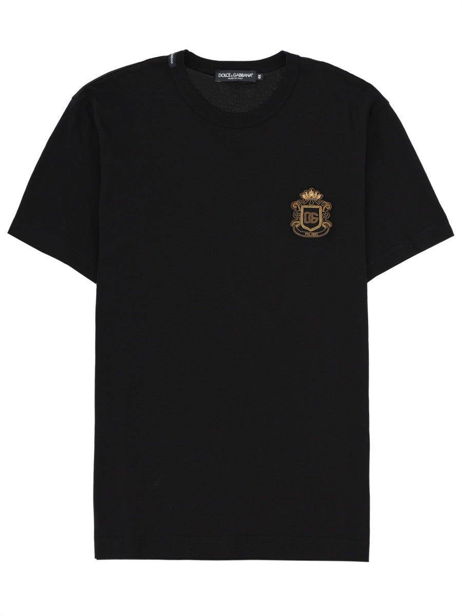 Dolce & Gabbana - T-SHIRT WITH HERALDIC LOGO t-shirt-with-heraldic-logo_7f7295e0-3578-4d66-a0d8-a61263b7598e