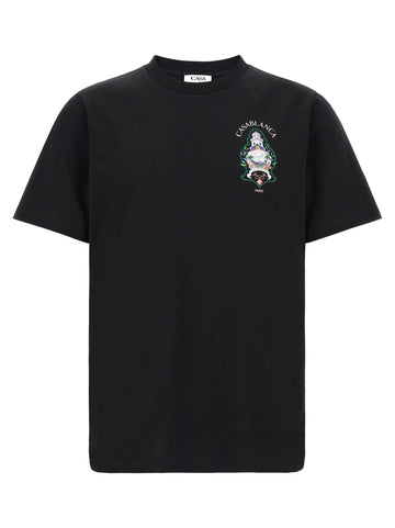 CASABLANCA - T-shirt with 'Hotel Emblem' print Black