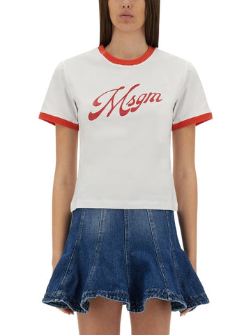 msgm - T-SHIRT WITH LOGO t-shirt-with-logo_08e60200-bb59-474e-91e7-c3ee31281f23