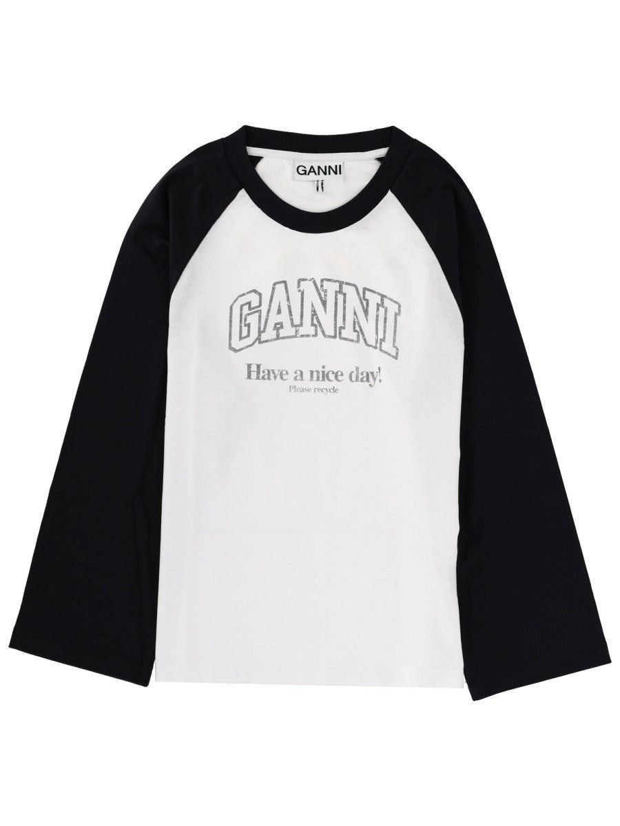 GANNI GANNI - T-SHIRT WITH LOGO