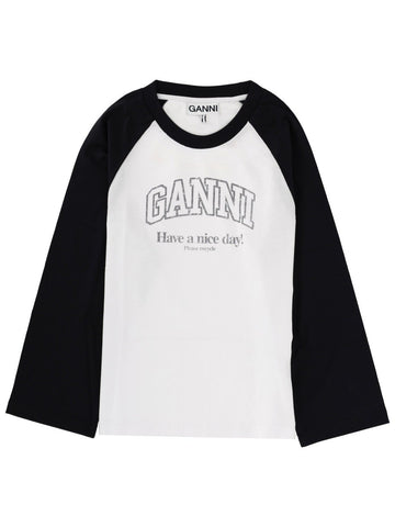 GANNI GANNI - T-SHIRT WITH LOGO