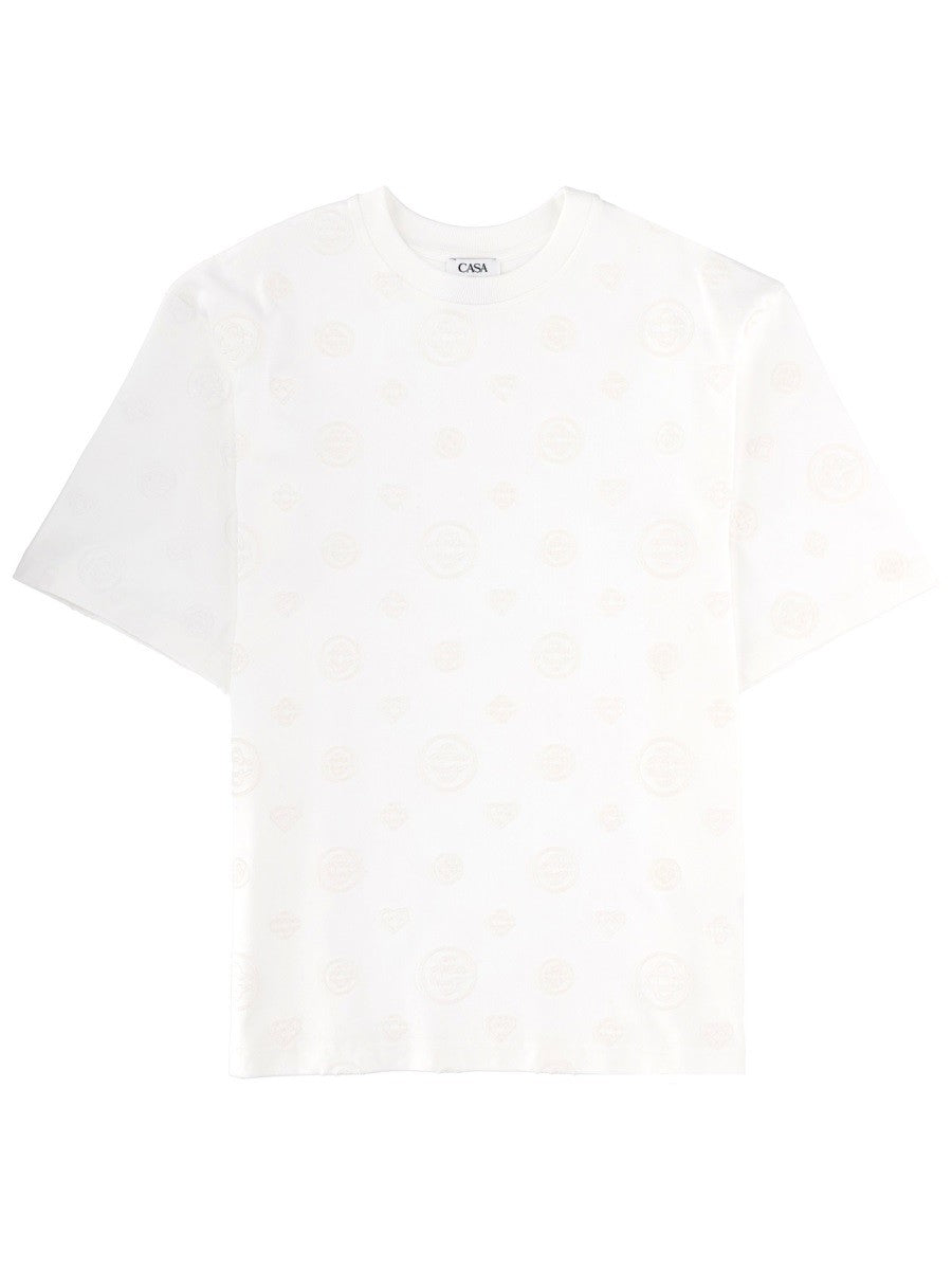 CASABLANCA CASABLANCA - T-SHIRT WITH MONOGRAM DETAILS