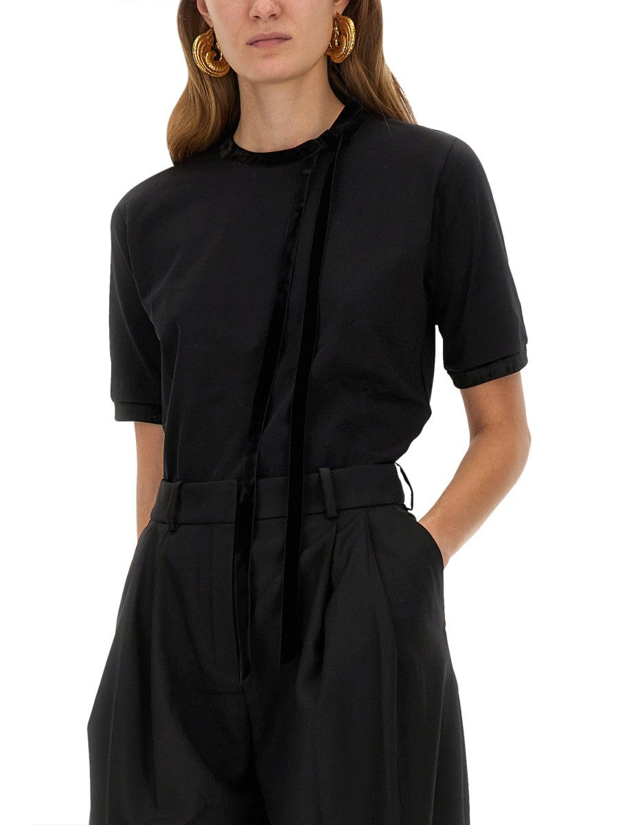 NINA RICCI - T-SHIRT WITH RIBBON AND BOW