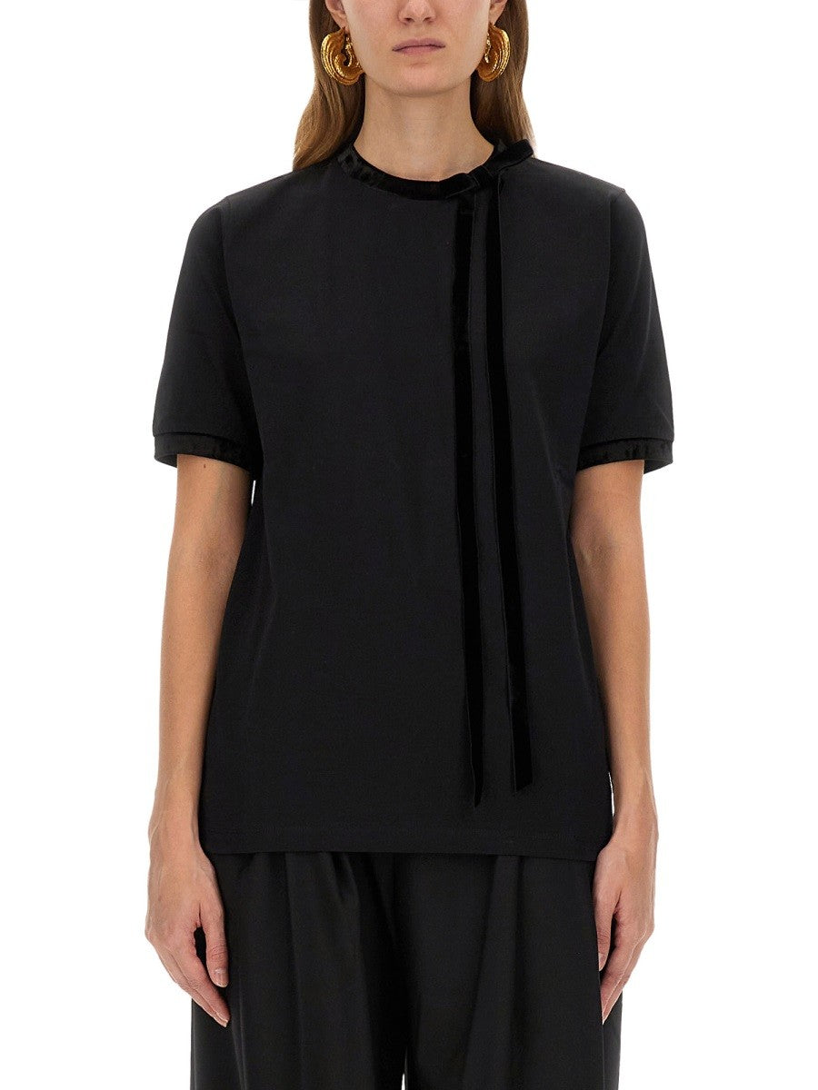 NINA RICCI - T-SHIRT WITH RIBBON AND BOW