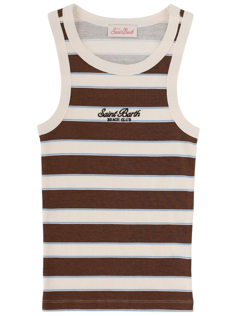 MC2 SAINT BARTH - Brown Striped Tank Top "ADA" with Logo tank-top-ada-con-logo_5e4cd306-f90f-4778-8b37-a1c2ec5ab93a