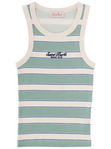 MC2 SAINT BARTH - Green Striped Tank Top "ADA" with Logo tank-top-ada-con-logo_85a5fb10-521d-4c3b-b6af-cfcfed4377b0