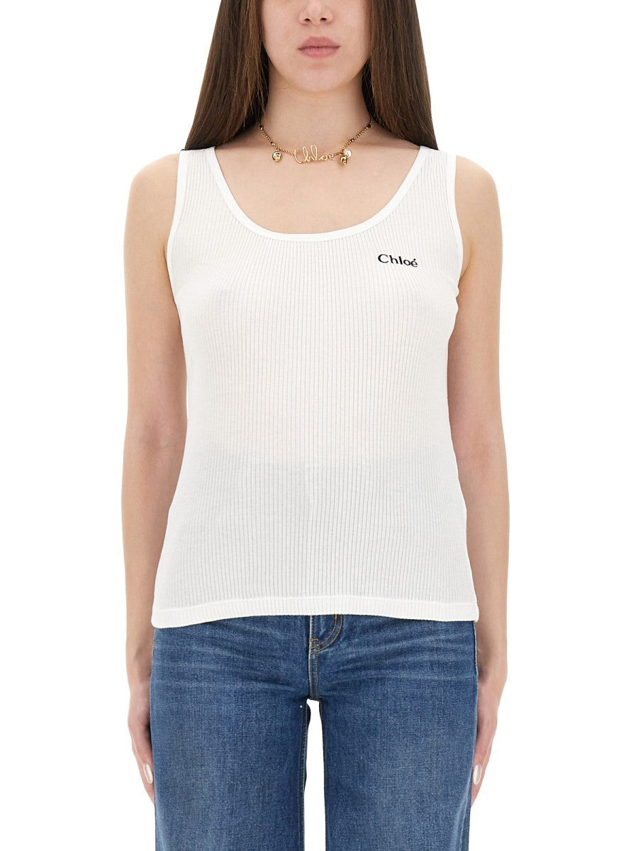 CHLOÉ CHLOÉ - TANK TOP WITH LOGO