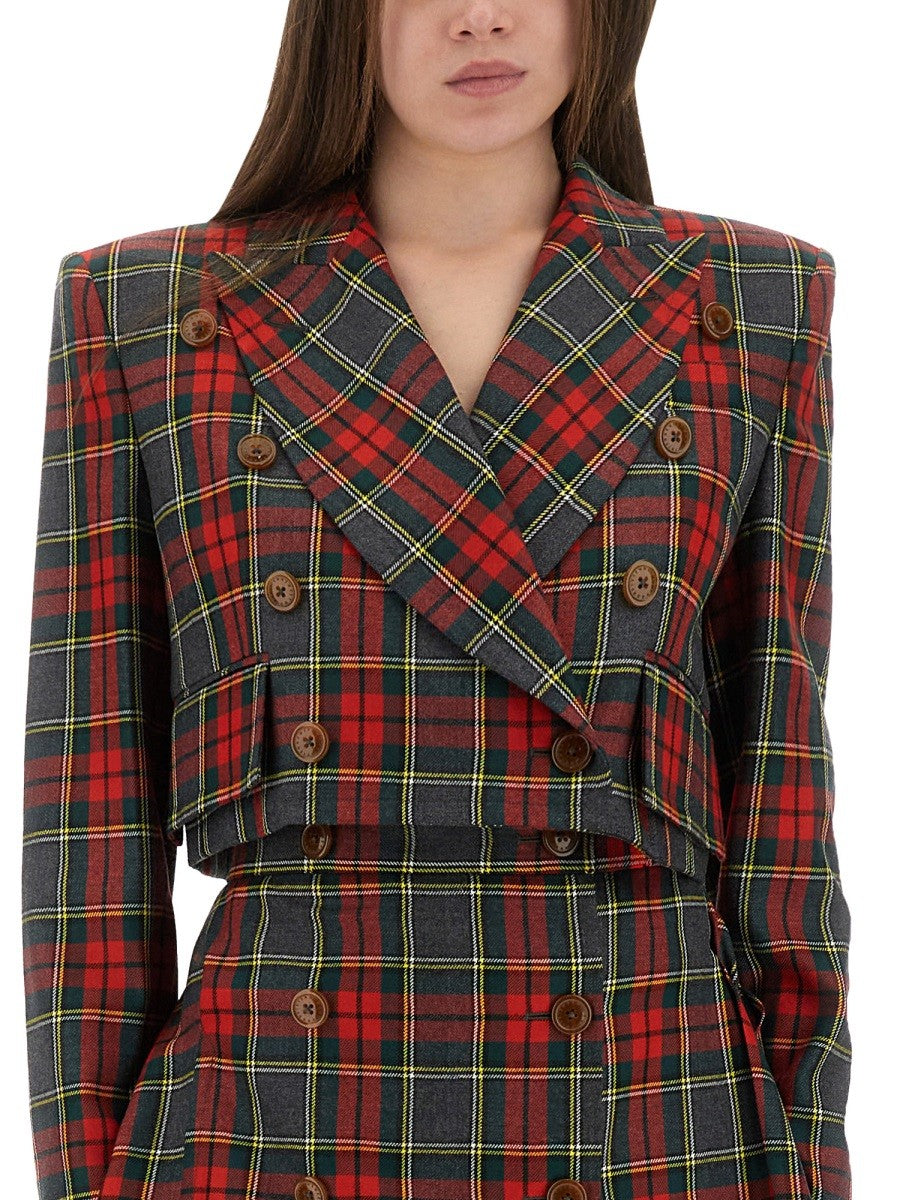 TARTAN CROPPED JACKET