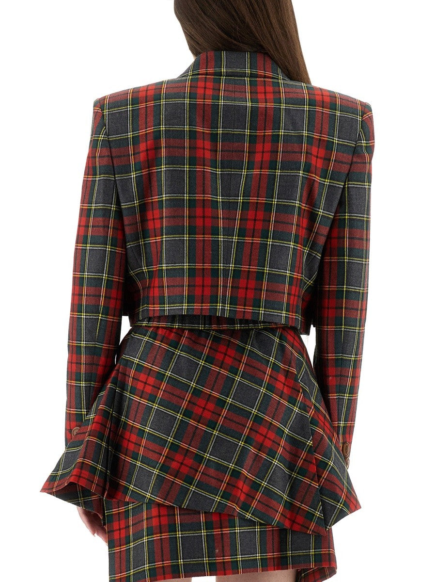 TARTAN CROPPED JACKET