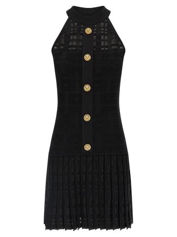 Balmain - Tartan knit dress