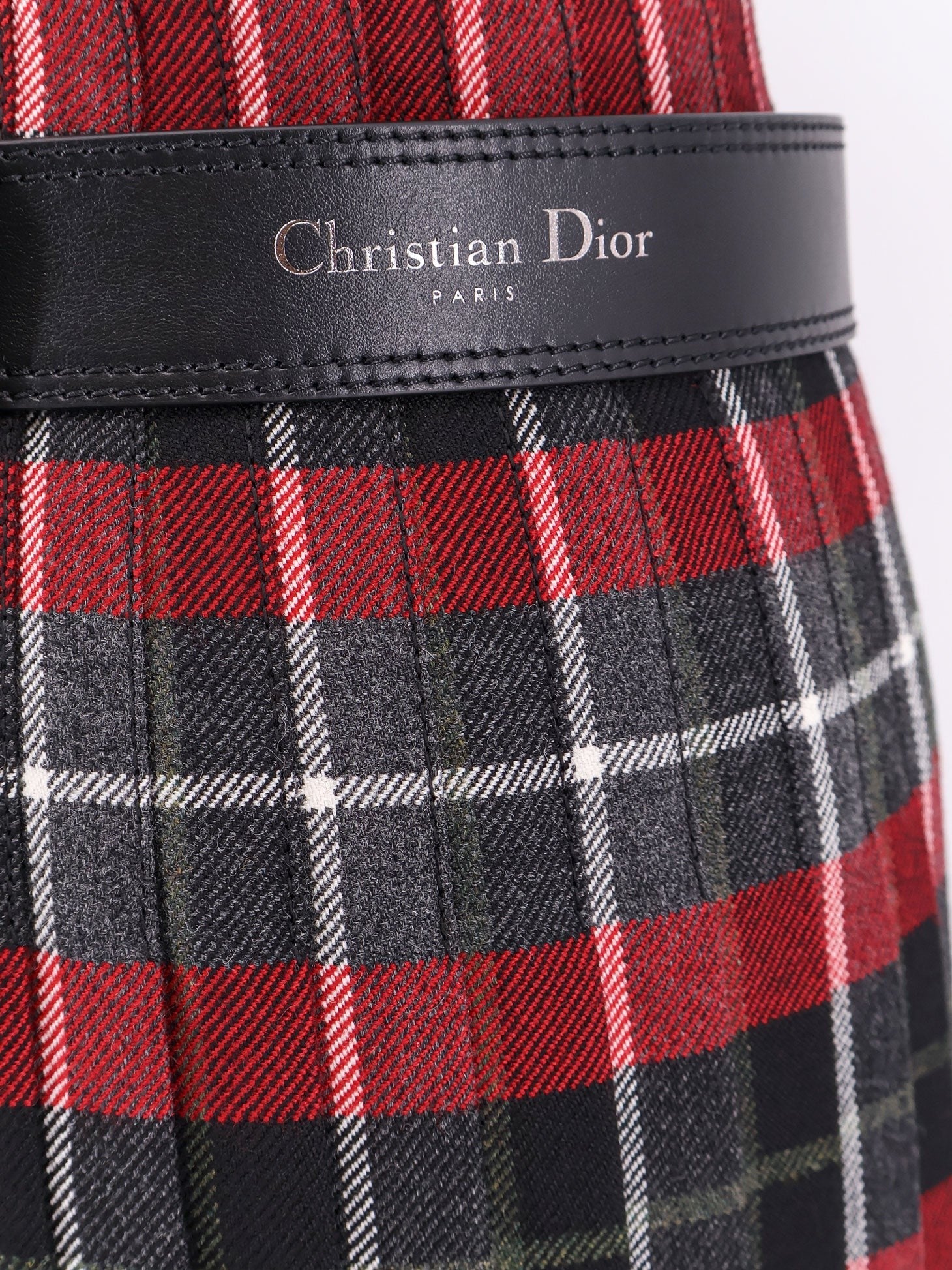 Tartan wool kilt skirt with check'n'dior motif