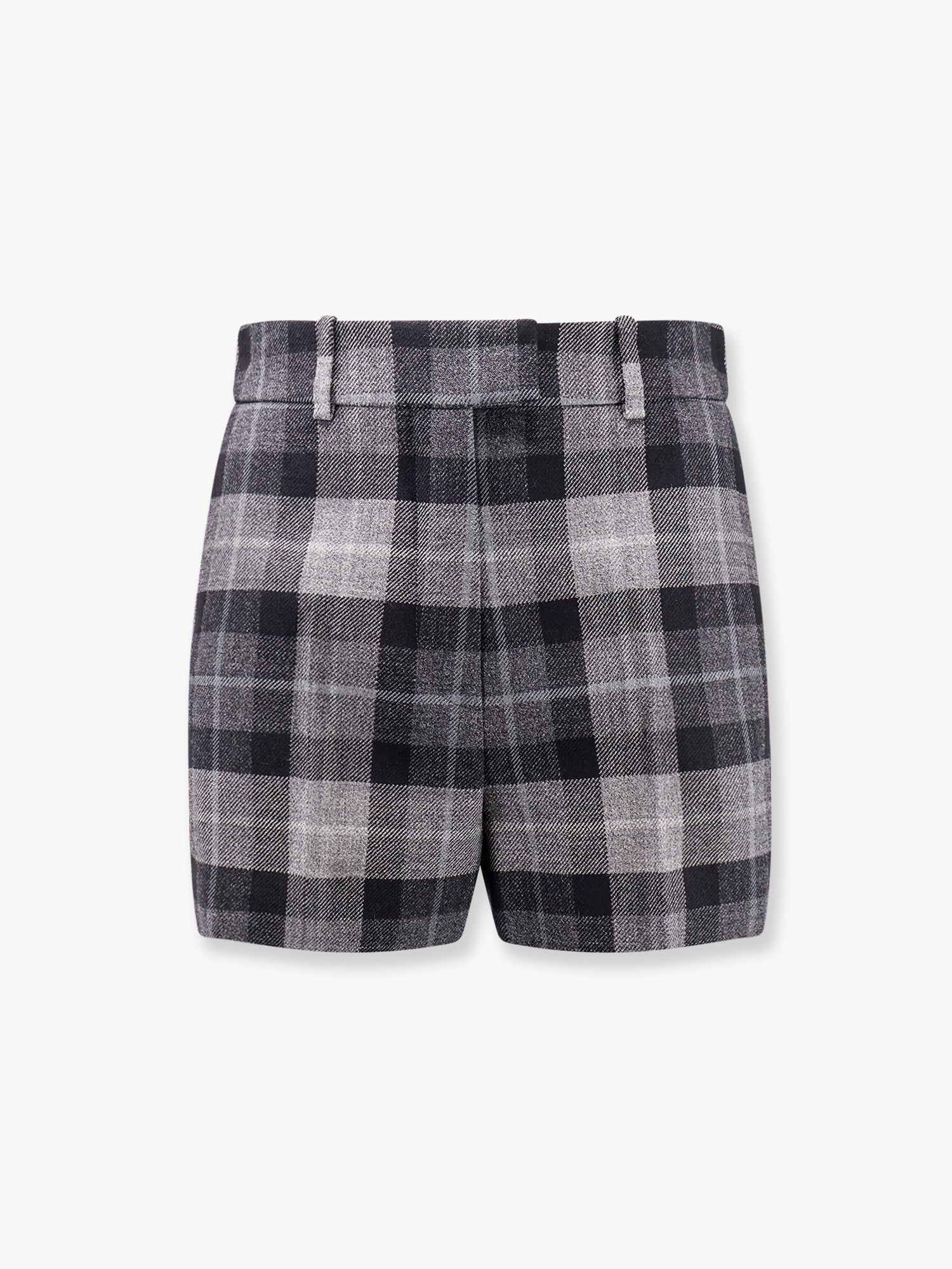 Tartan wool shorts with  check'n'dior motif
