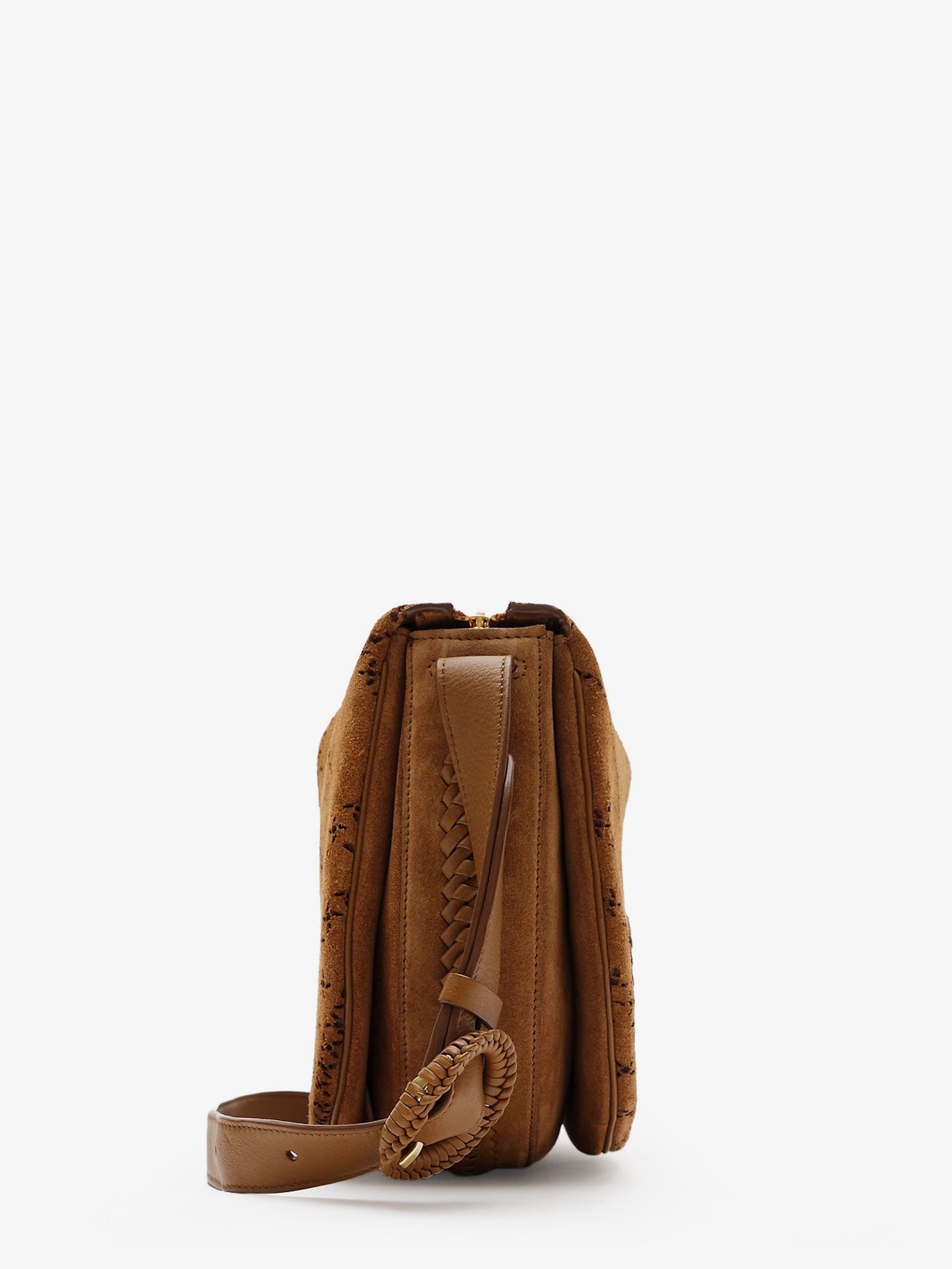 Burberry - Tavistock suede crossbody bag with perforated pattern