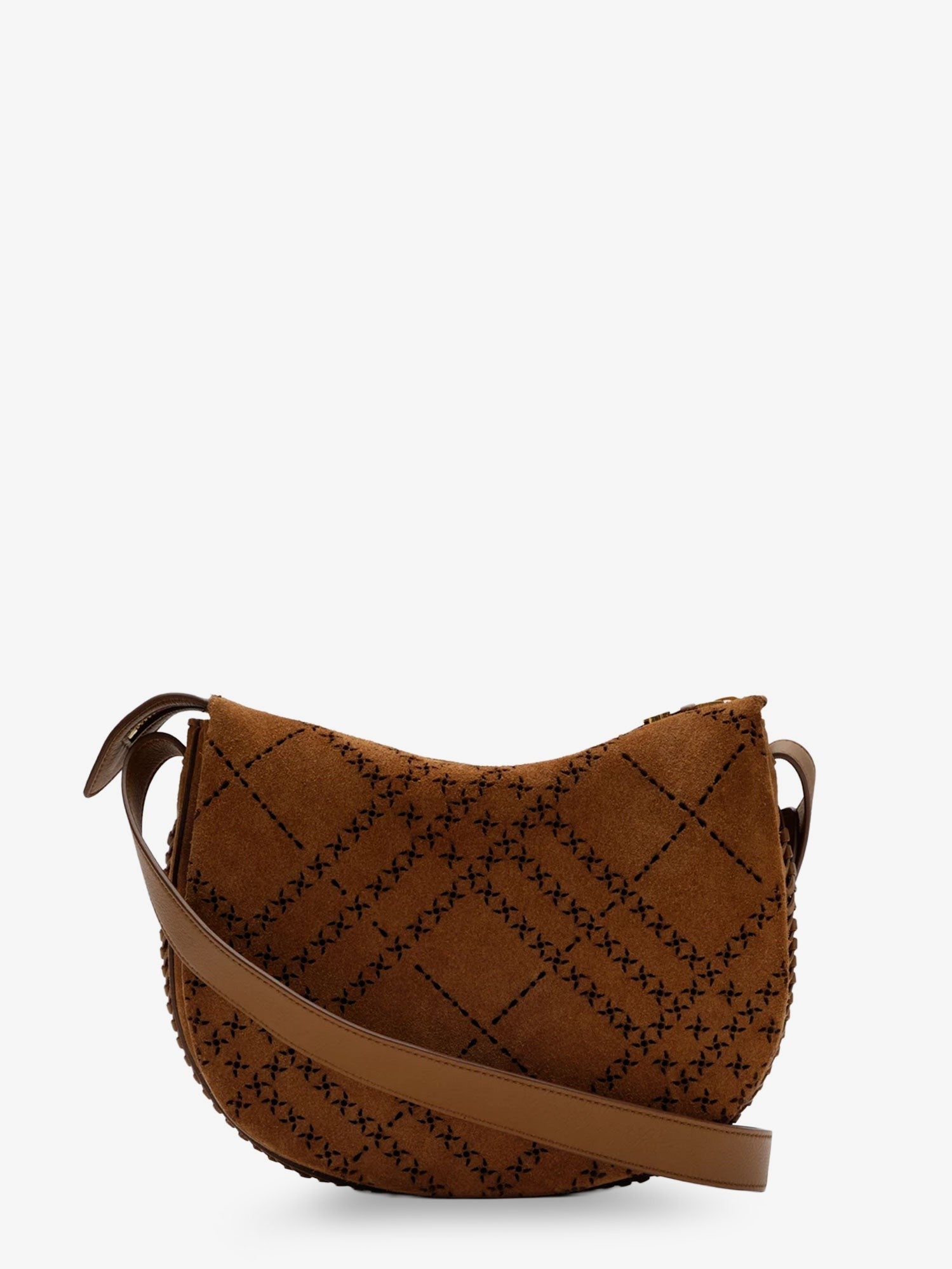 Burberry - Tavistock suede crossbody bag with perforated pattern