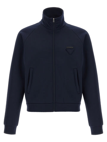 PRADA - Tech fabric sweatshirt Blue M