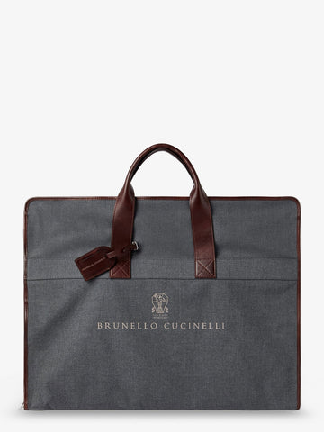 Brunello Cucinelli Brunello Cucinelli - Technical fabric and leather garment bag