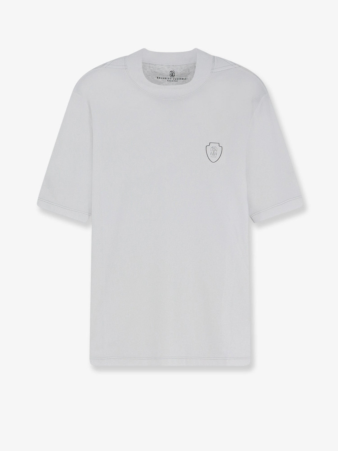 Brunello Cucinelli Brunello Cucinelli - Technical fabric T-shirt with front logo patch