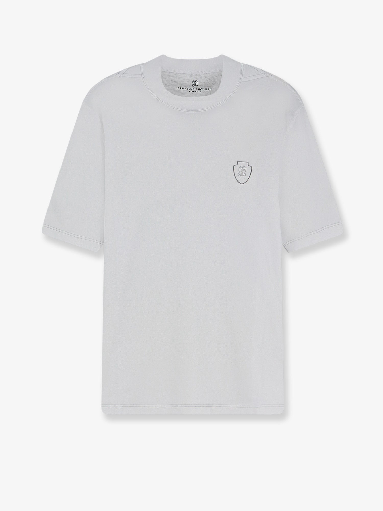 Brunello Cucinelli Brunello Cucinelli - Technical fabric T-shirt with front logo patch