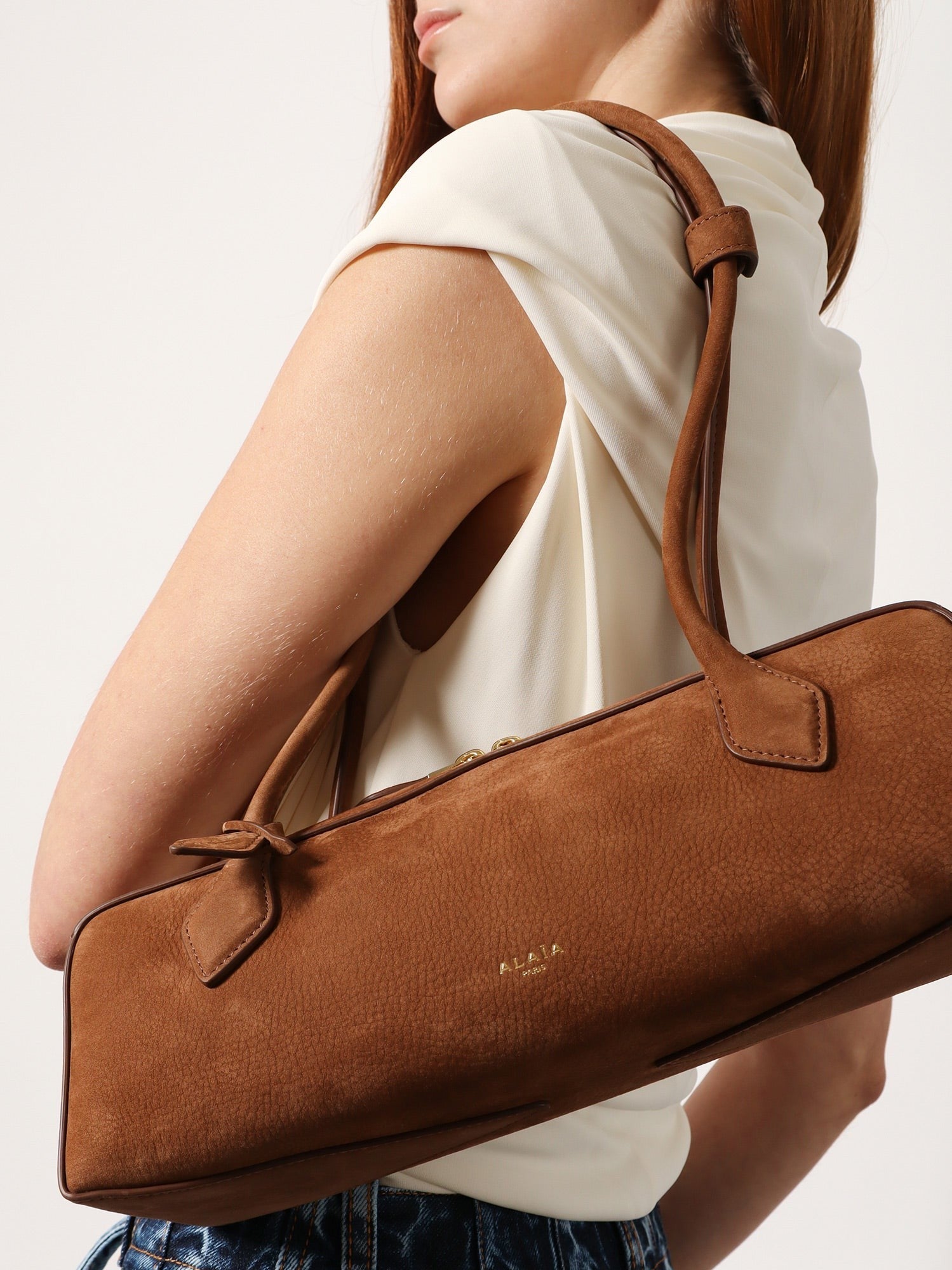 ALAIA - Teckel Medium suede shoulder bag