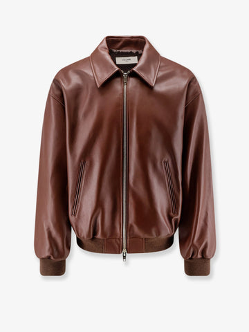 Celine - Teddy Leather Jacket Brown