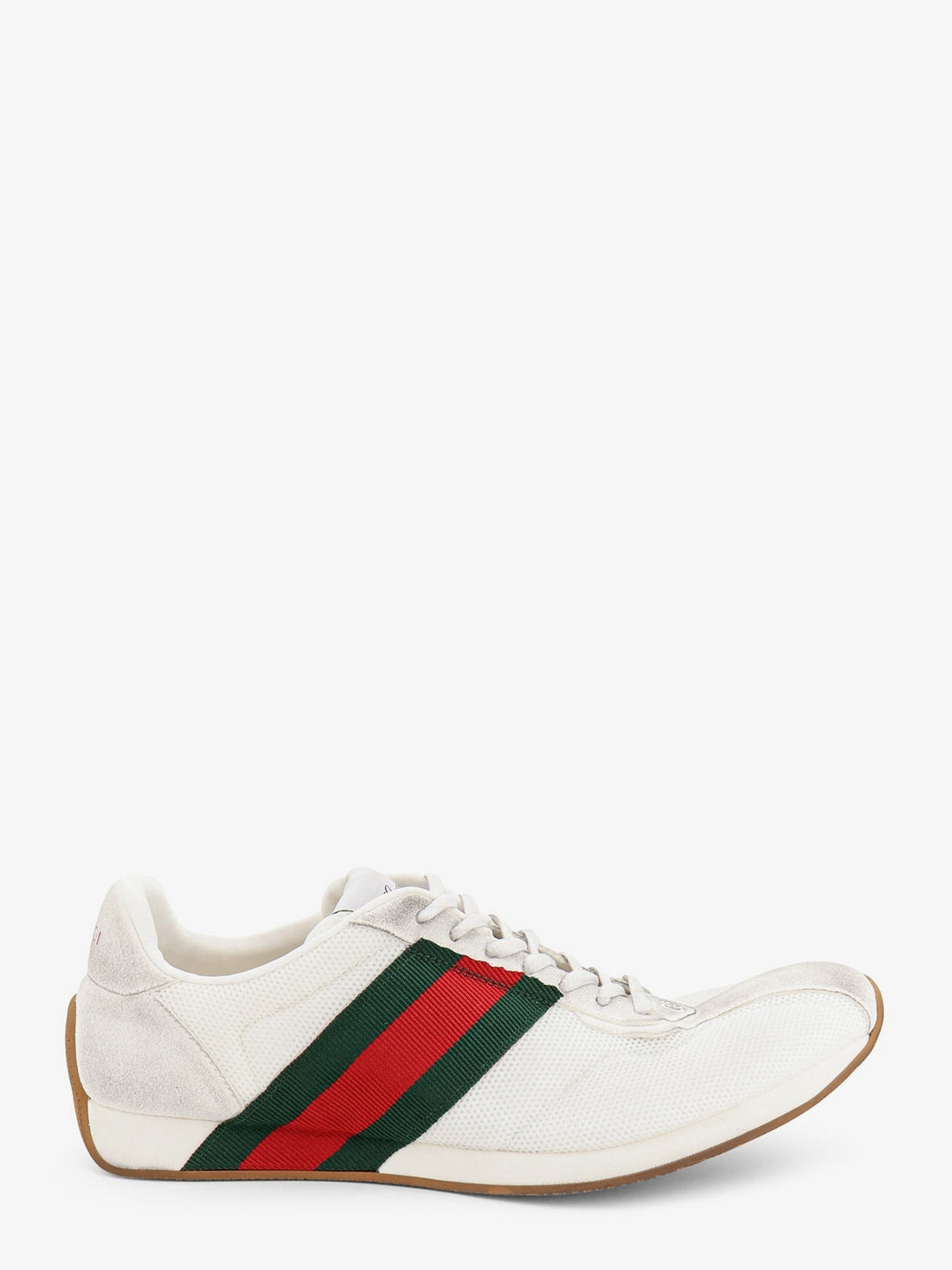 Gucci - Tempo mesh and suede sneakers with a vintage effect