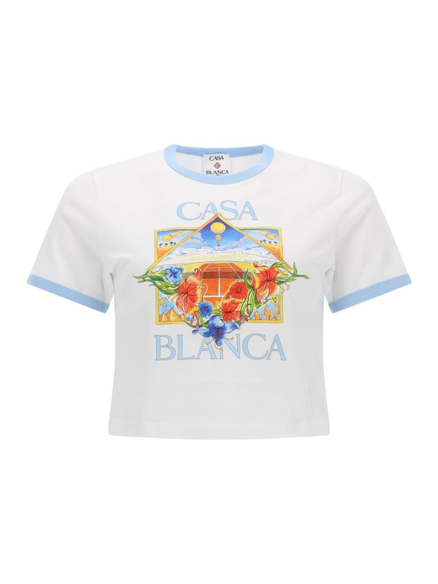 CASABLANCA CASABLANCA - "TENNIS LANDSCAPE RINGER" T-SHIRT