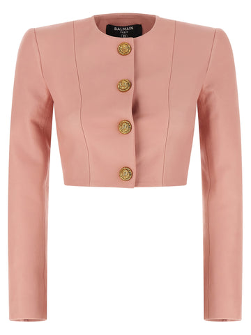 Balmain - 'Testa di leone' bolero blazer