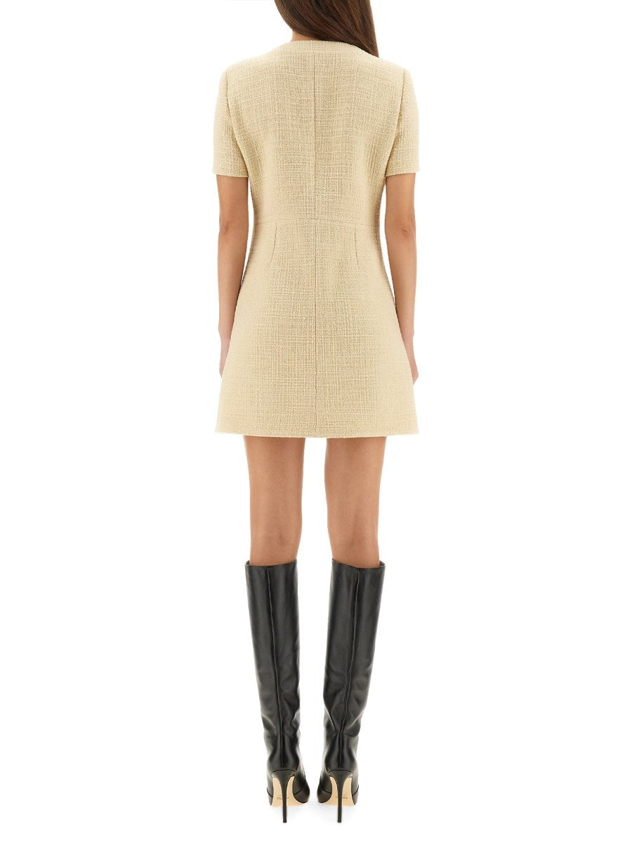 TEXTURED WOOL TWEED DRESS