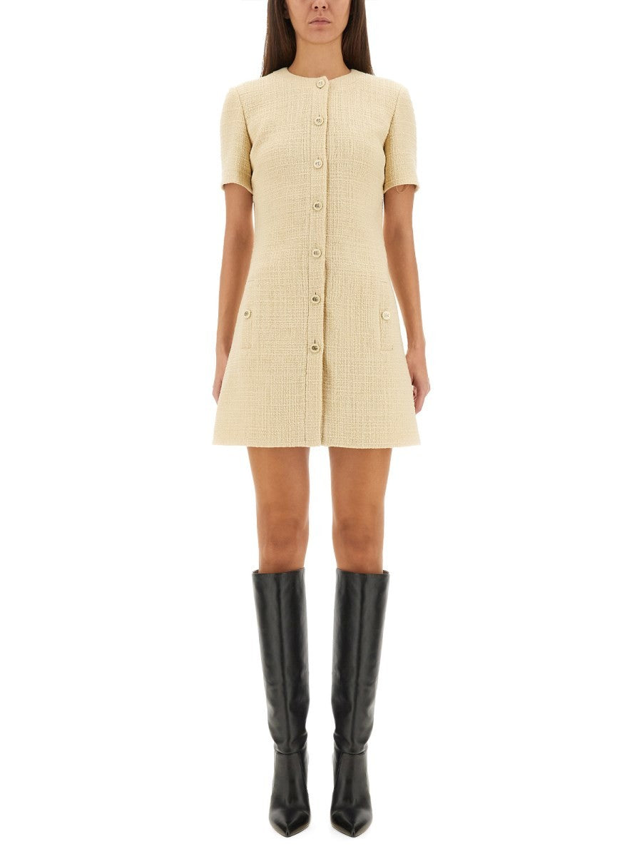 TEXTURED WOOL TWEED DRESS