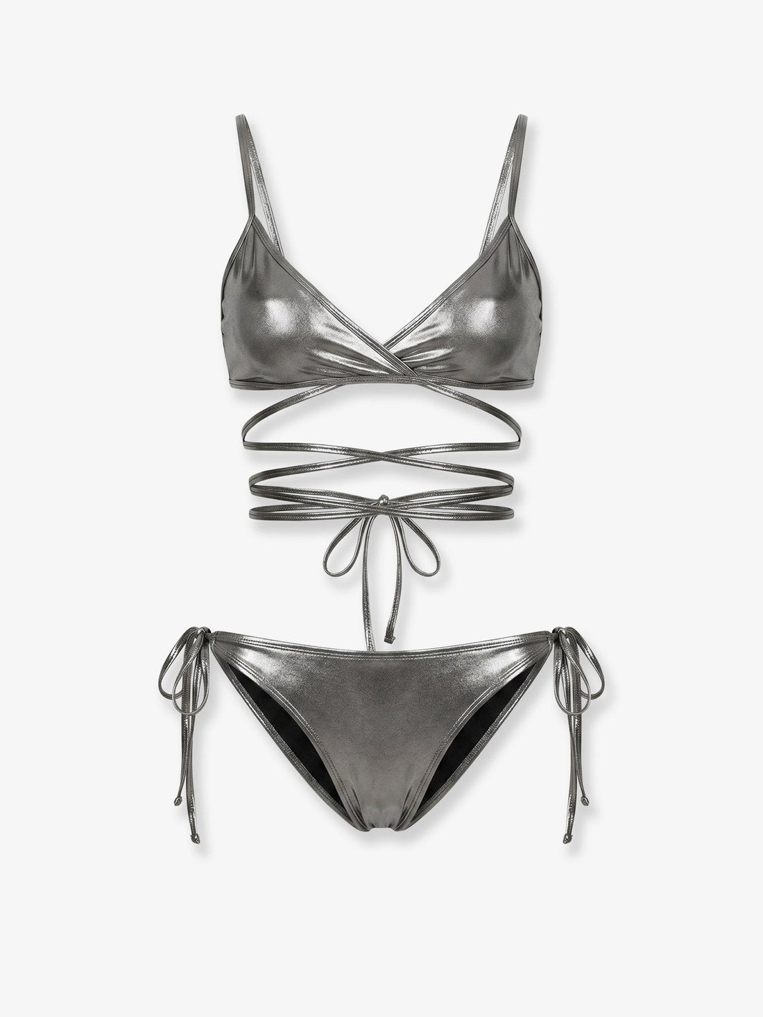 The Attico The Attico - The Attico Il Primo Bagno lycra bikini with a metallic effect