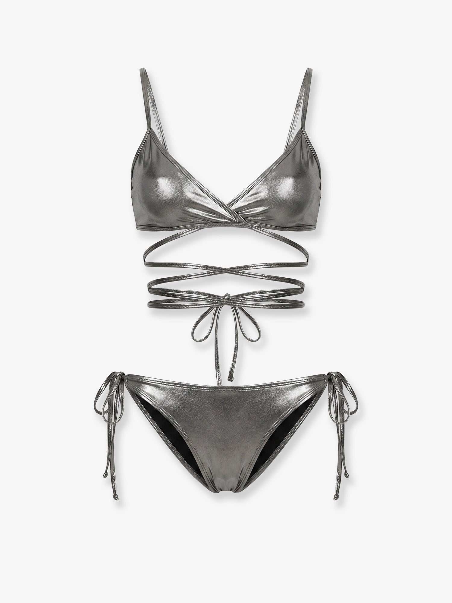 The Attico The Attico - The Attico Il Primo Bagno lycra bikini with a metallic effect
