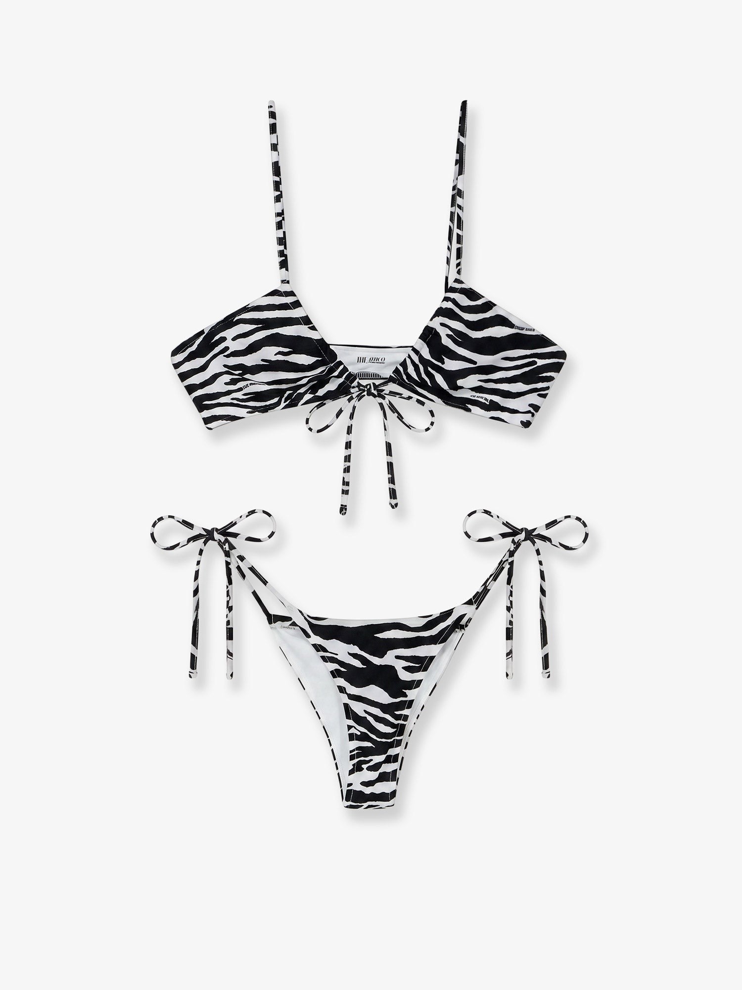 The Attico The Attico - The Attico Il Primo Bagno Lycra Bikini with Zebra Print