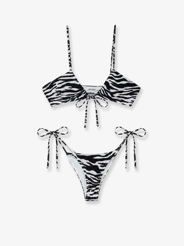 The Attico The Attico - The Attico Il Primo Bagno Lycra Bikini with Zebra Print