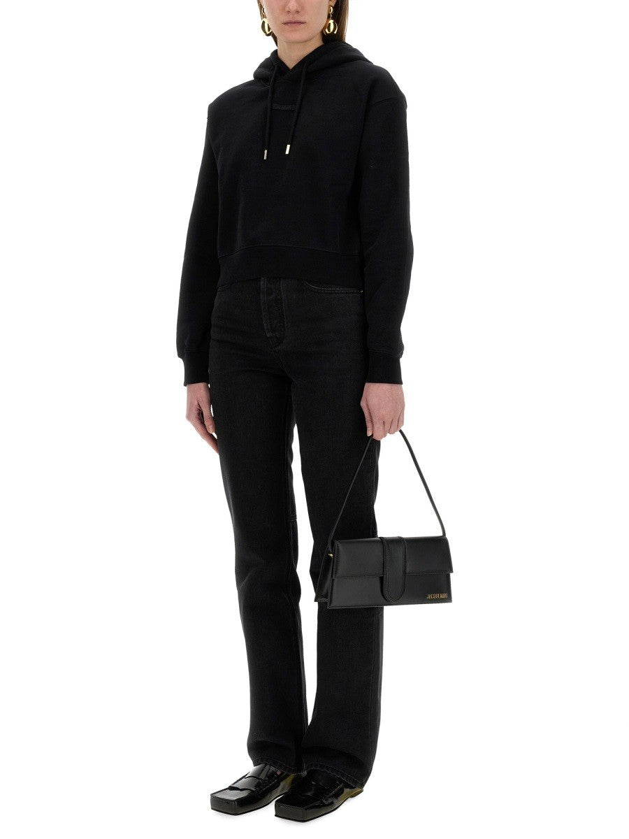 "THE SWEATSHIRT" WITH GROSGRAIN HOOD