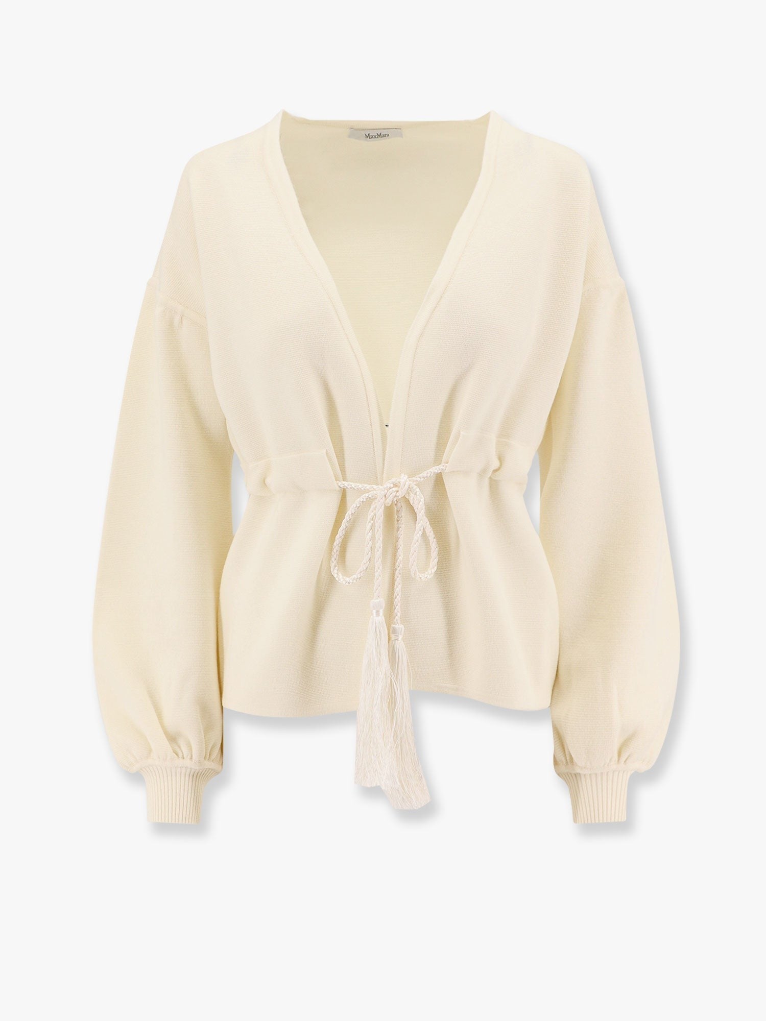 Tiberio virgin wool cardigan with rope at waist