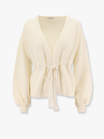 Tiberio virgin wool cardigan with rope at waist