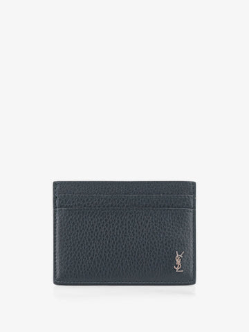Saint Laurent - Tiny Cassandre textured leather card holder