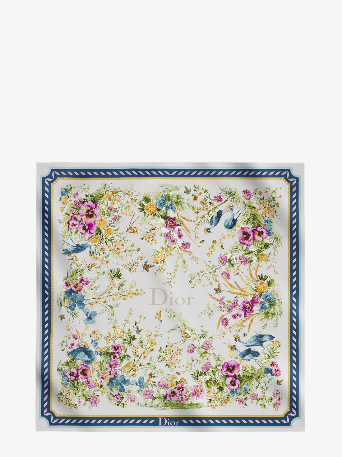 Dior - Toile de Jouy Floral Garden Dioriviera 90 silk foulard toile-de-jouy-floral-garden-dioriviera-90-silk-foulard