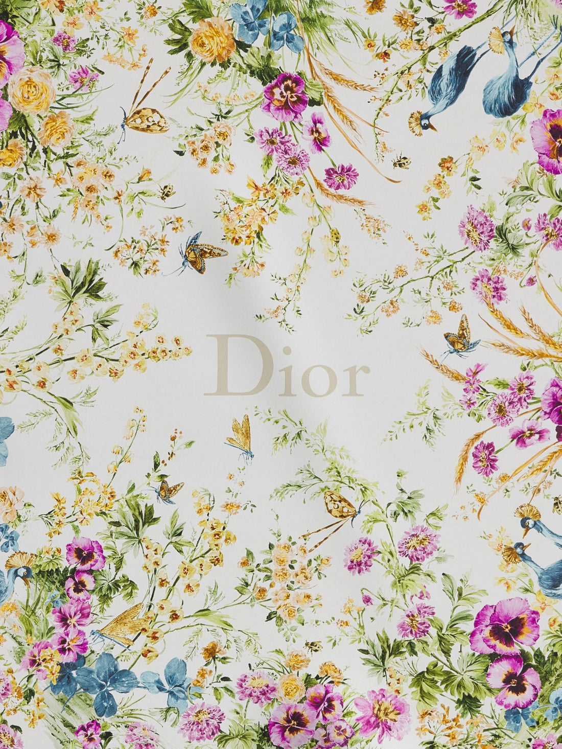 Dior - Toile de Jouy Floral Garden Dioriviera 90 silk foulard toile-de-jouy-floral-garden-dioriviera-90-silk-foulard