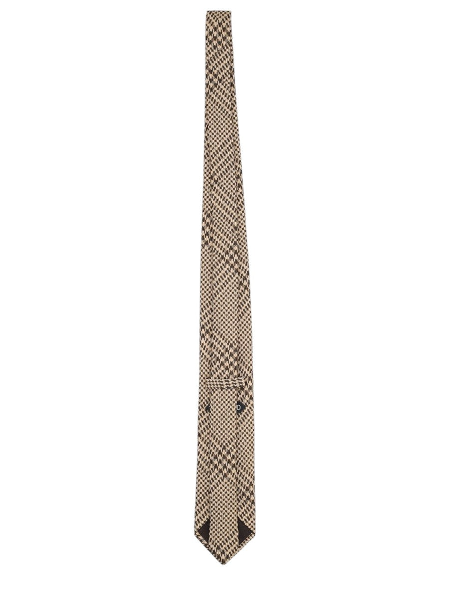 TOM FORD - 8 cm Silk Jacquard Tie - Beige & Brown tom-ford-8cm-silk-jacquard-tie-beige-brown-geometric-back-jpg
