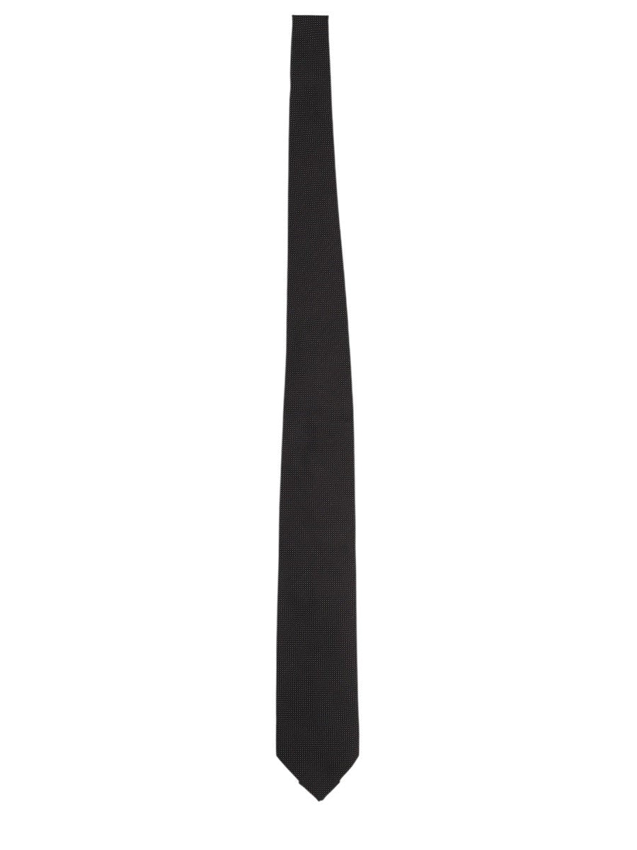 TOM FORD - 8 cm Silk Jacquard Tie - Black tom-ford-8cm-silk-jacquard-tie-black-front-textured-weave-jpg