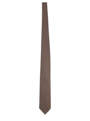TOM FORD - 8 cm Silk Jacquard Tie - Brown tom-ford-8cm-silk-jacquard-tie-brown-front-textured-pattern-jpg