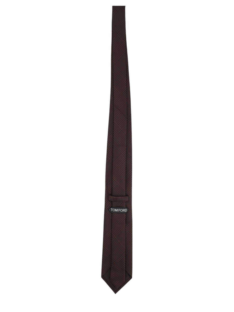 TOM FORD - 8 cm Silk Jacquard Tie - Dark Brown tom-ford-8cm-silk-jacquard-tie-dark-brown-back-jpg