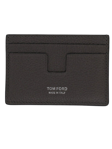 TOM FORD - Classic Grained Leather Card Holder - Black tom-ford-classic-grained-leather-card-holder-black-front-logo-jpg