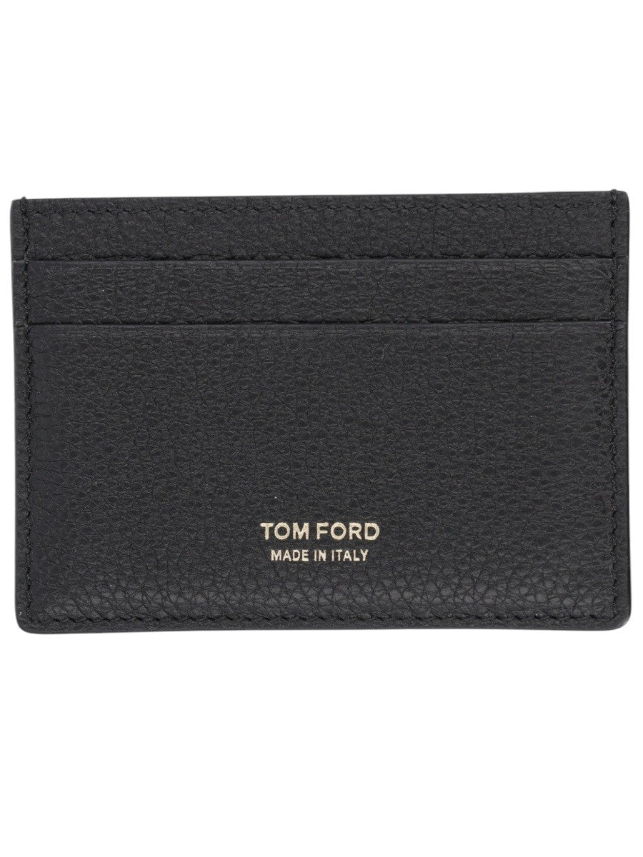 TOM FORD - Classic Soft Grained Leather Card Holder - Black tom-ford-classic-soft-grained-leather-card-holder-black-front-logo-jpg