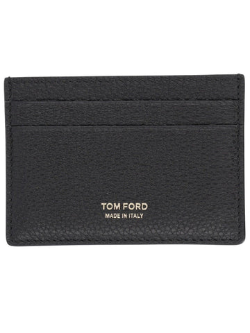 TOM FORD - Classic Soft Grained Leather Card Holder - Black tom-ford-classic-soft-grained-leather-card-holder-black-front-logo-jpg
