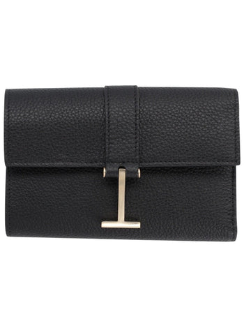 TOM FORD - Grained Leather Wallet - Black tom-ford-grained-leather-wallet-black-front-t-clasp-jpg