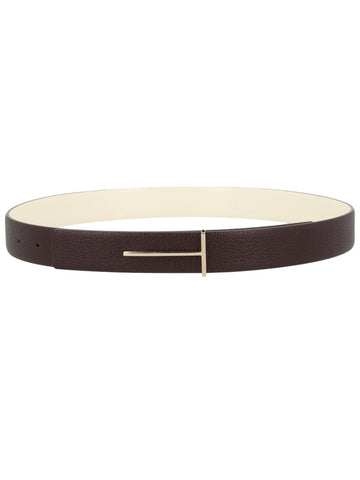 TOM FORD - T Buckle Leather Belt - Dark Brown tom-ford-t-buckle-leather-belt-dark-brown-front-view-jpg