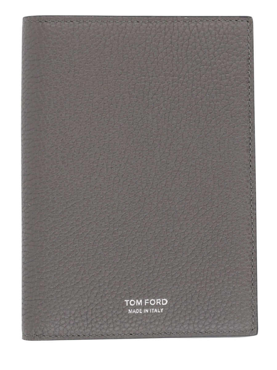 TOM FORD - T Line Nubuck Passport Holder - Grey tom-ford-t-line-nubuck-passport-holder-grey-front-logo-jpg