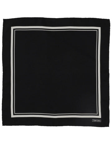 TOM FORD - Tonal Border Pocket Square - Black tom-ford-tonal-border-pocket-square-black-full-view-jpg